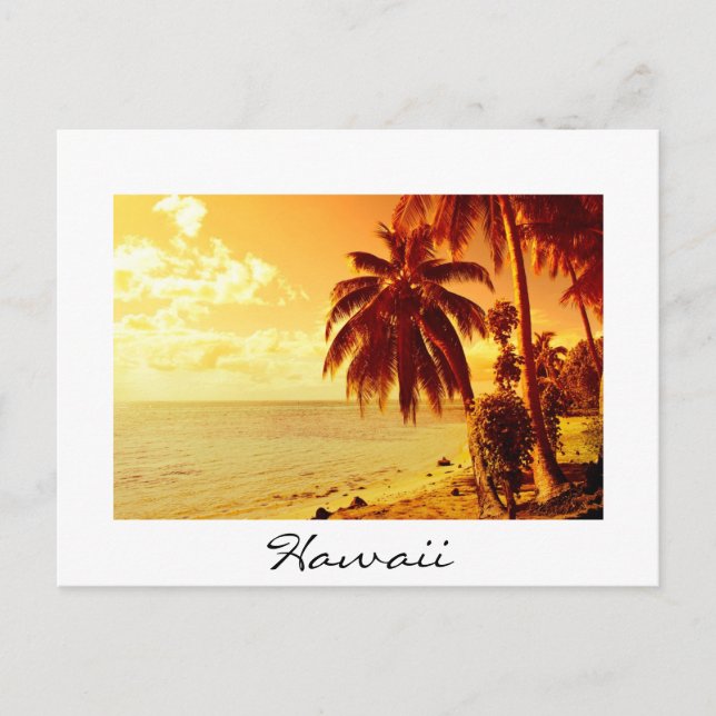 Hawaii-Sonnenuntergangstext Postkarte (Vorderseite)