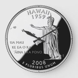 Hawaii Staat Imitate Quarter Clock Große Wanduhr