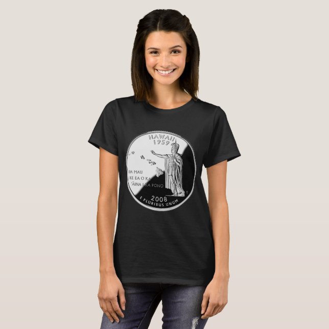 Hawaii Staat Imitate Quarter T-Shirt (Vorne ganz)