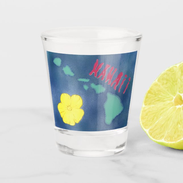 Hawaii-Staat-Inseln Schnapsglas (Vorderseite)