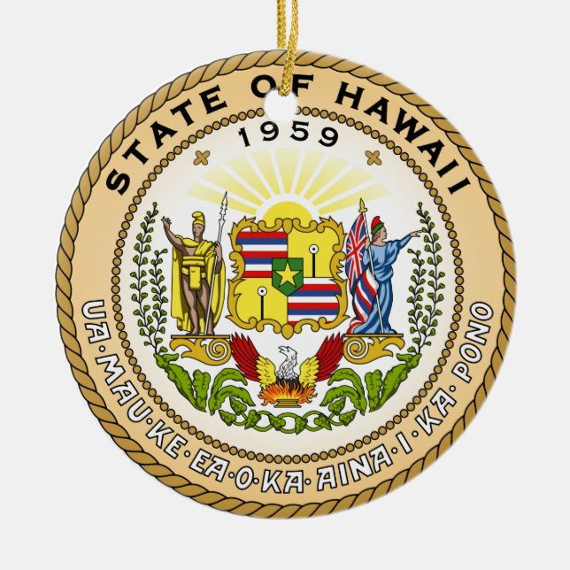 Hawaii Staat Siegel Keramikornament (Vorne)