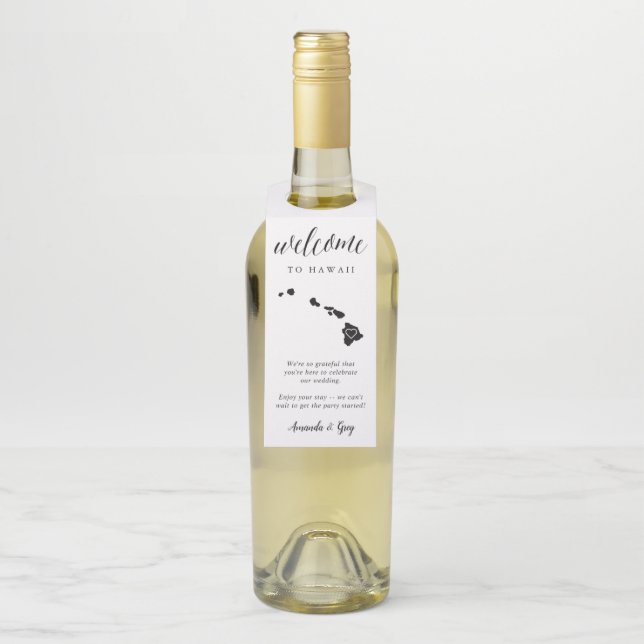 Hawaii Staat Wedding Welcome Flaschenanhänger (Auf Flasche)