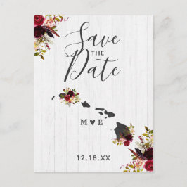 Hawaii Staat Zielort Rustikal Save the Date Ankündigungspostkarte