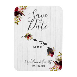 Hawaii Staat Zielort Rustikal Save the Date Magnet