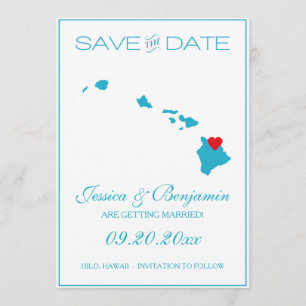 Hawaii-Staats-Karten-Save the Date Karten
