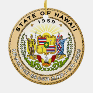 Hawaii-Staats-Siegelamerika-Republiksymbolflagge Keramikornament