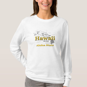 Hawaii-Staatsstolz-Karten-Silhouette T-Shirt