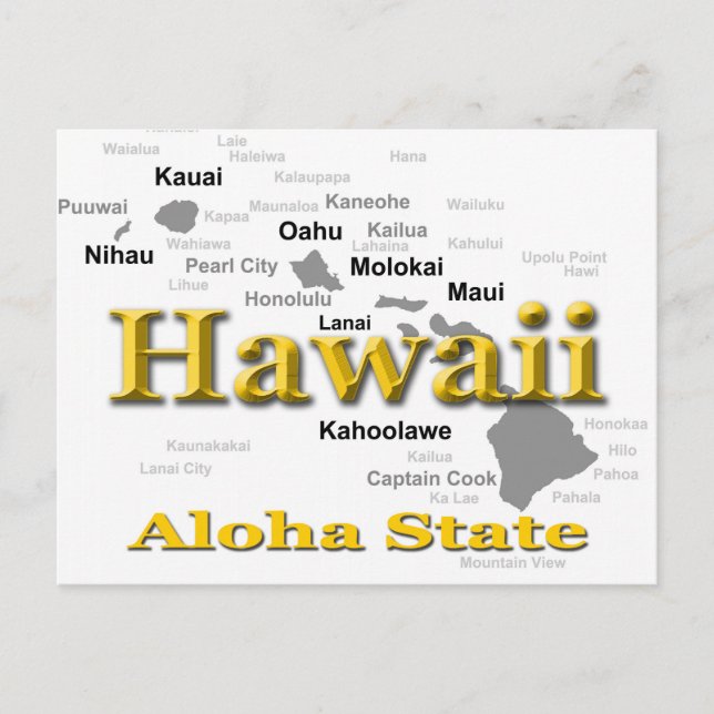 Hawaii Staatsstolz Map Silhouette Postkarte (Vorderseite)