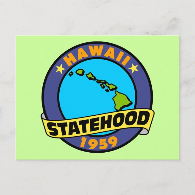 Hawaii Statehood Postkarte (Vorderseite)