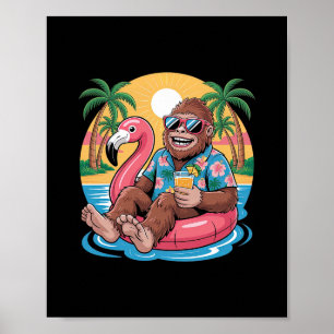 Hawaii-Strand Bigfoot Sommerurlaub Sasquatch Summe Poster