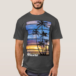 Hawaii Strand Hawaiianischer Sonnenuntergang Retro T-Shirt