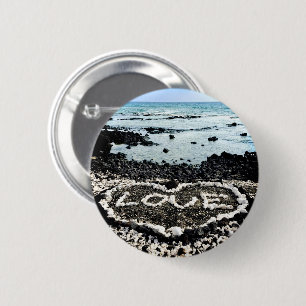 Hawaii Strand Liebe Korallenherz Foto Button