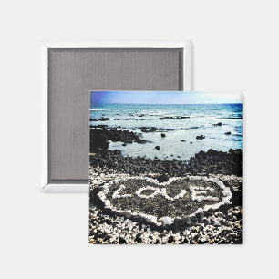 Hawaii Strand Liebe Korallenherz Foto Magnet