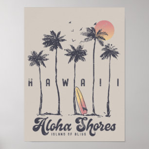 Hawaii-Strand-Surfer-Sommerurlaub-Poster Poster