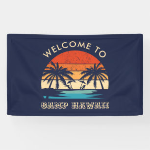 Hawaii-Strandparty Retro-Sonnenuntergang Banner
