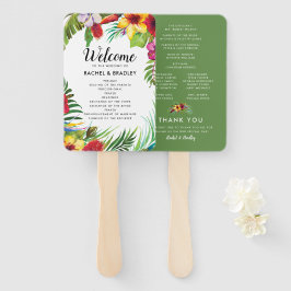 Hawaii Summer Tropical Beach Wedding Program Fächer