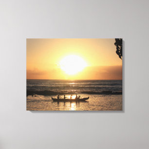 Hawaii Sunset 3 Piece Canvas Print Leinwanddruck