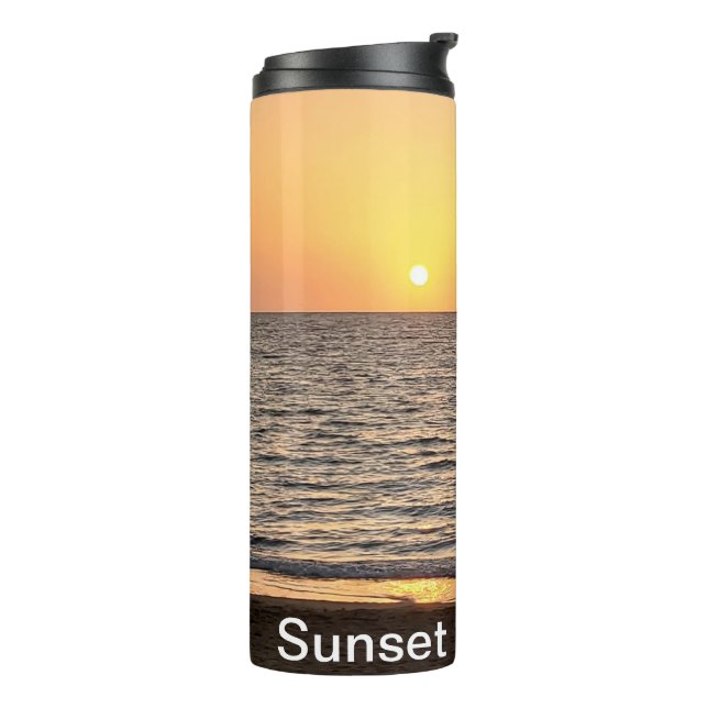 Hawaii Sunset Anpassbare Fotografie Thermosbecher (Nach links gedreht)