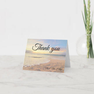 Hawaii Sunset on Beach Wedding Vielen Dank Dankeskarte