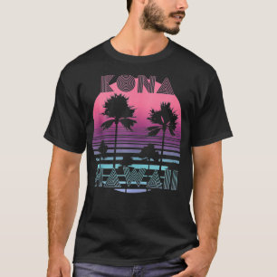 Hawaii Sunset Sun Surf Rücken Rücken 80er T-Shirt