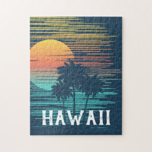 Hawaii Sunset Sunrise Graphic Topical Rainforest Puzzle