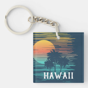 Hawaii Sunset Sunrise Graphic Topical Rainforest Schlüsselanhänger