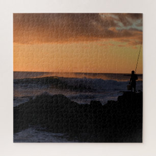 Hawaii Sunset Surf Fishing - 20x20 - 676 Stk. Puzzle