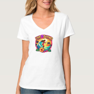 Hawaii Surf Live Pono Ozeanwelle Hibiskusblüte T-Shirt