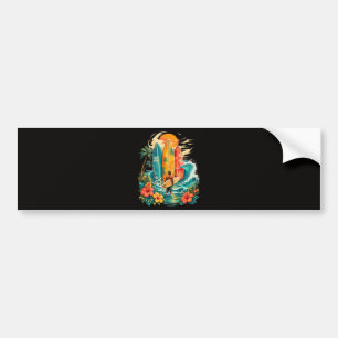 Hawaii Surfbrett Welle Strand Surfer Vintage Autoaufkleber