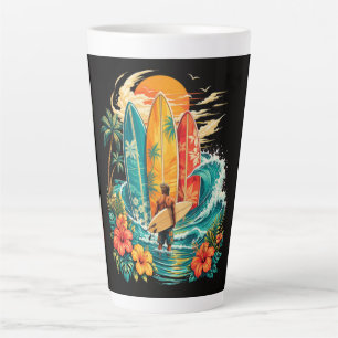 Hawaii Surfbrett Welle Strand Surfer Vintage Milchtasse