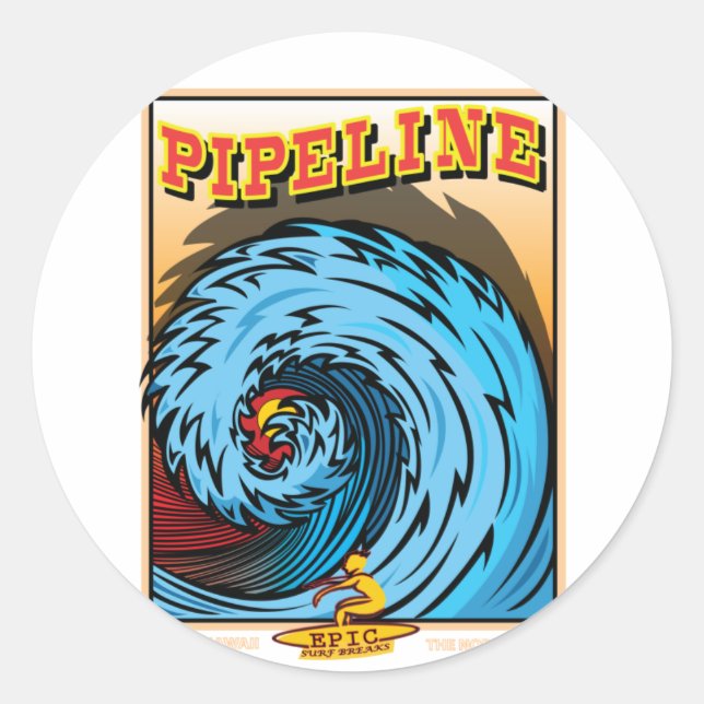 HAWAII SURFEN NORTH SHORE RUNDER AUFKLEBER (Vorderseite)