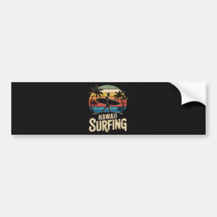 Hawaii Surfen Retro - Vintage Sonnenuntergang Stra Autoaufkleber