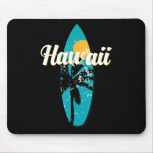 Hawaii Surfing Aloha Vintag Retro Surfboard Strand Mousepad