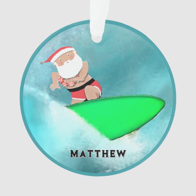 Hawaii Surfing Holiday Geschenk Ornament (Vorderseite)
