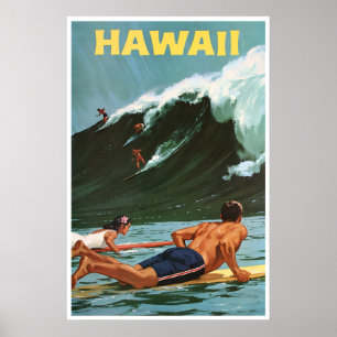 Hawaii-Surfing-Malerei Hawaiianischer Kunst Druck  Poster