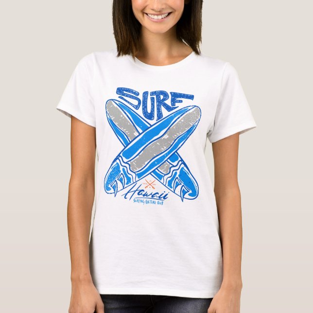 Hawaii Surfkultur Club - Vintages Surfen & Aloha T-Shirt (Vorderseite)