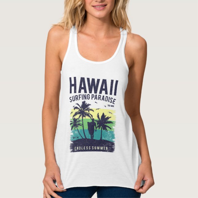 Hawaii Surfparadies Endloser Sommer Tank Top (Vorderseite)
