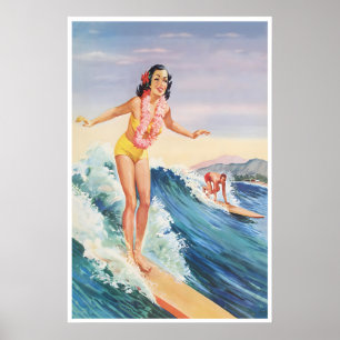 Hawaii-Surfplakat Hawaiianische Kunst Surf Print Poster