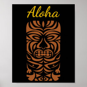 Hawaii Tiki Polynesier Big Kahuna Retro Hipster Poster