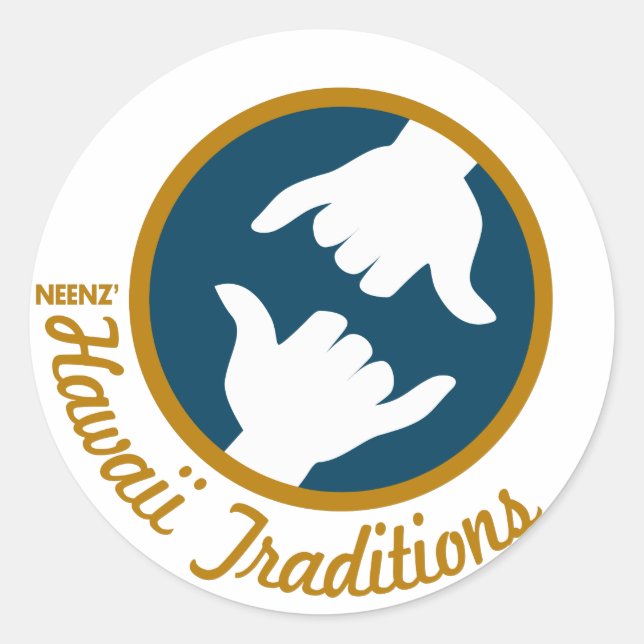 Hawaii Traditions Logo-Aufkleber Runder Aufkleber (Vorderseite)