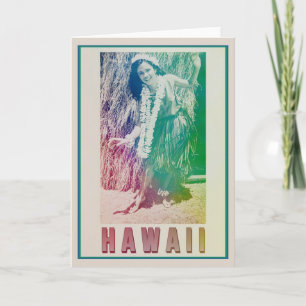 Hawaii Travel Hula Girl Greeting Card Karte