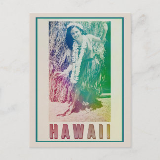 Hawaii Travel Hula Girl Postcard Postkarte