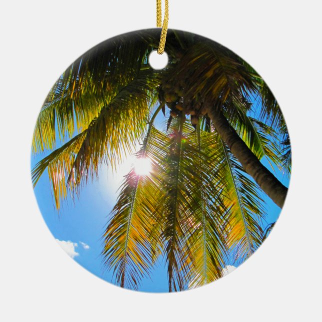 Hawaii Travel Palm Tree Keramik Ornament (Vorne)