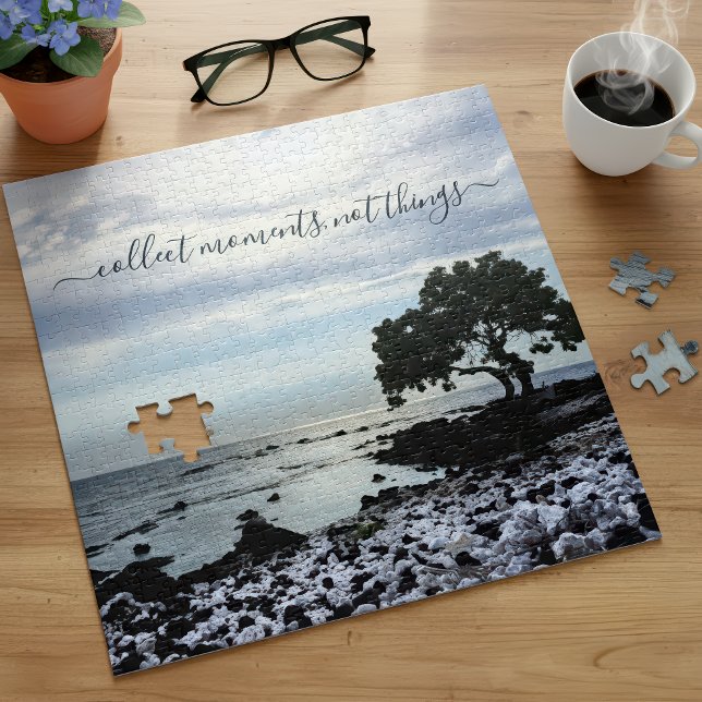 Hawaii Tree Silhouette Beach sammelt Momente Zitat Puzzle (Von Creator hochgeladen)