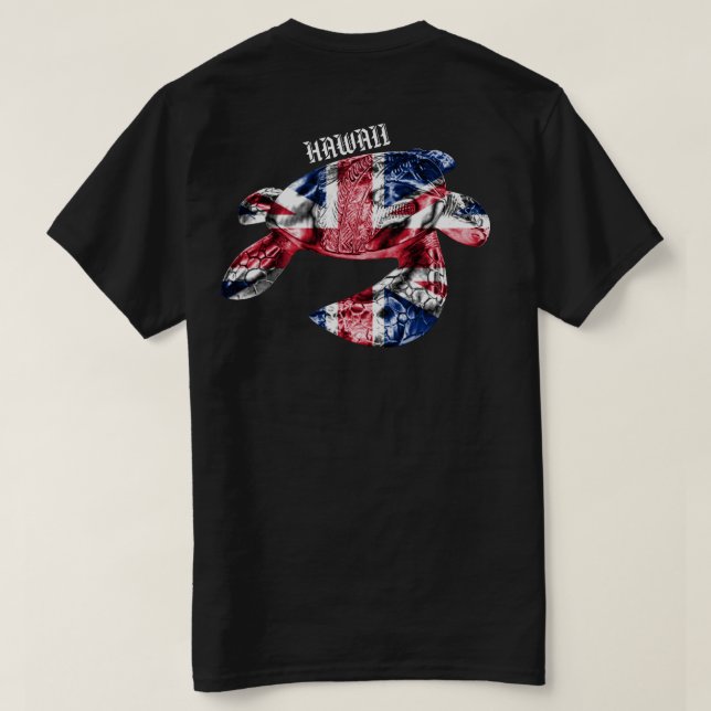 Hawaii Tribal Honu HIFlag T-Shirt (Design Rückseite)