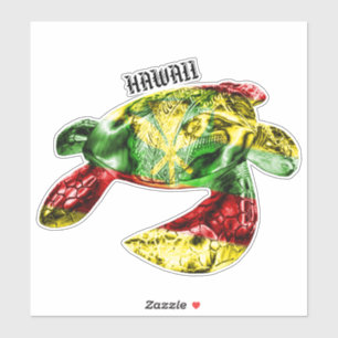 Hawaii Tribal Honu Kanaka Maoli Flag Aufkleber