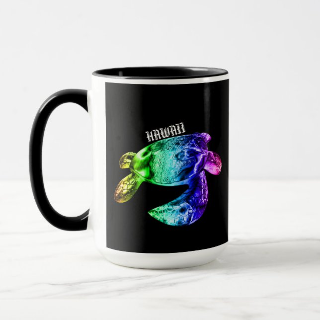 Hawaii Tribal Honu Rainbow Tasse (Links)