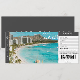Hawaii Trip Boarding Pass Reisepass Ticket Einladung