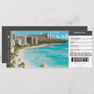Hawaii Trip Boarding Pass Reisepass Ticket Einladung