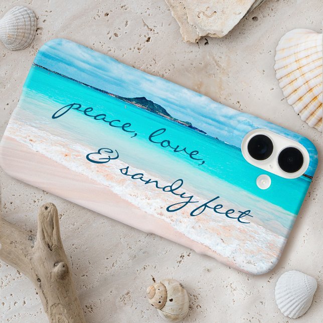 Hawaii Tropical Beach Peace Liebe Sandy Feet Scrip Case-Mate iPhone Hülle (Von Creator hochgeladen)